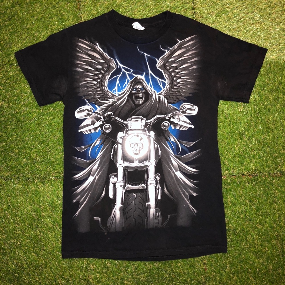 Vintage Reaper Biker Graphic Shirt S